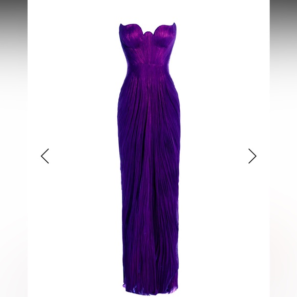 Elegant Strapless Purple Dress